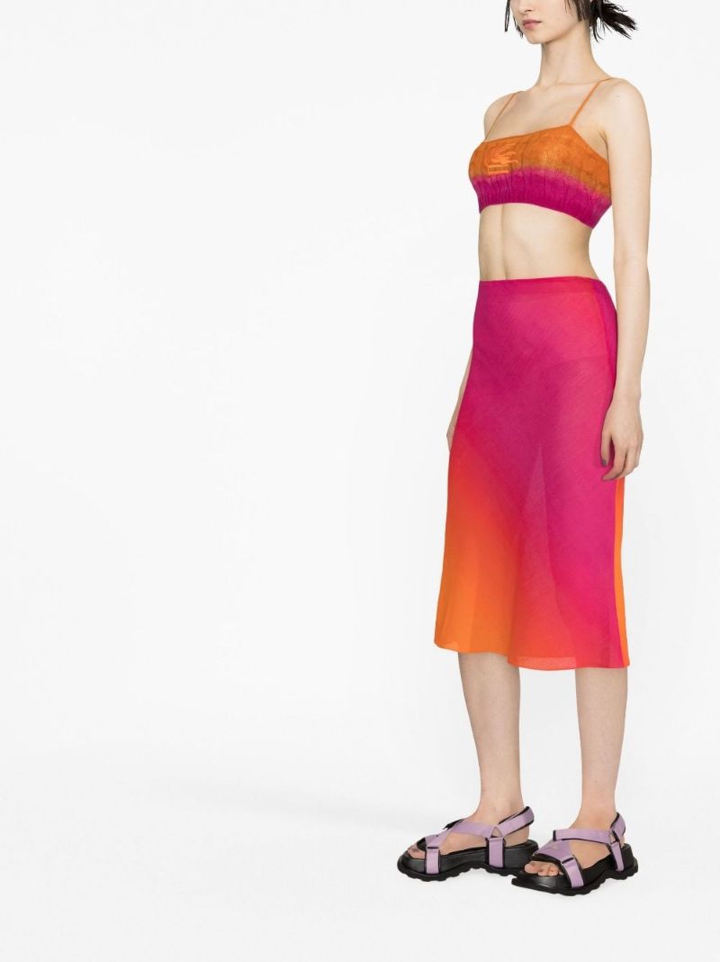 Orange Embroidered Logo Knitted Bralette