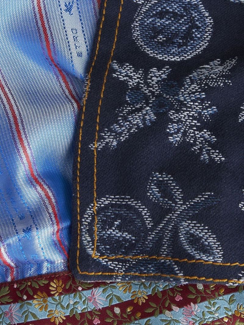 Blue Jacquard Denim Miniskirt