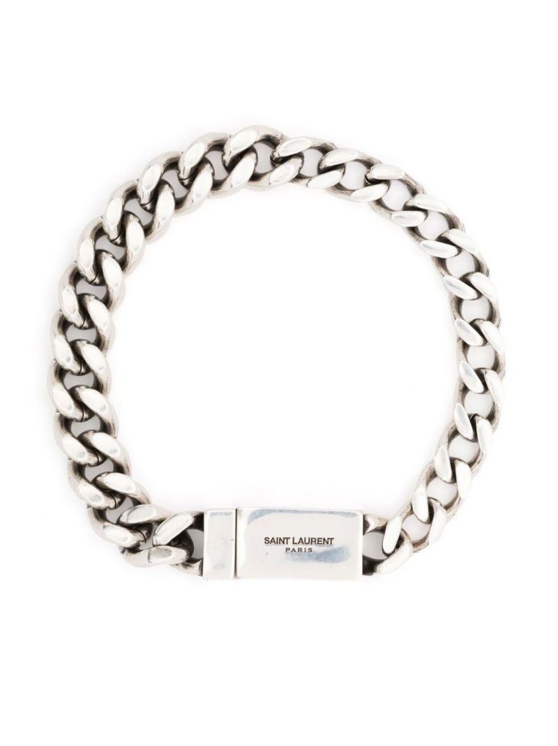 Silver-tone Curb Chain Bracelet