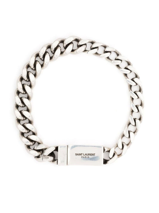Silver-tone Curb Chain Bracelet