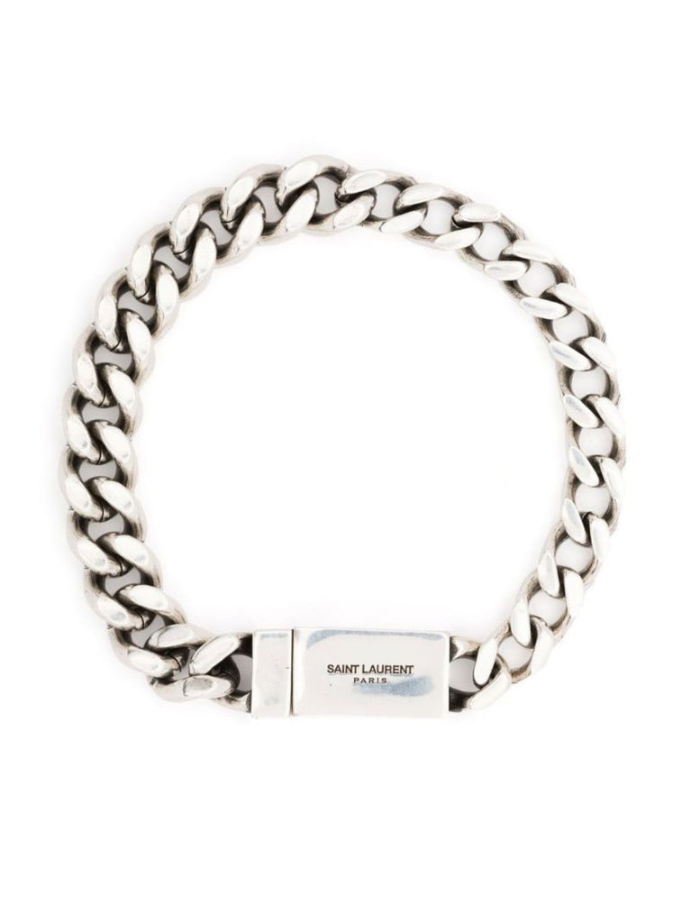 Silver-tone Curb Chain Bracelet