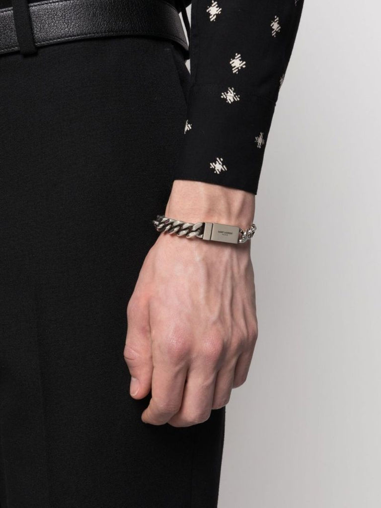 Silver-tone Curb Chain Bracelet