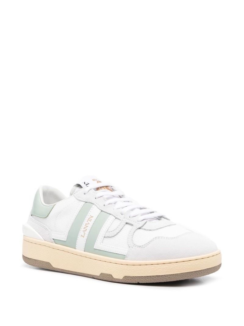 White Clay Low Top Leather Sneakers