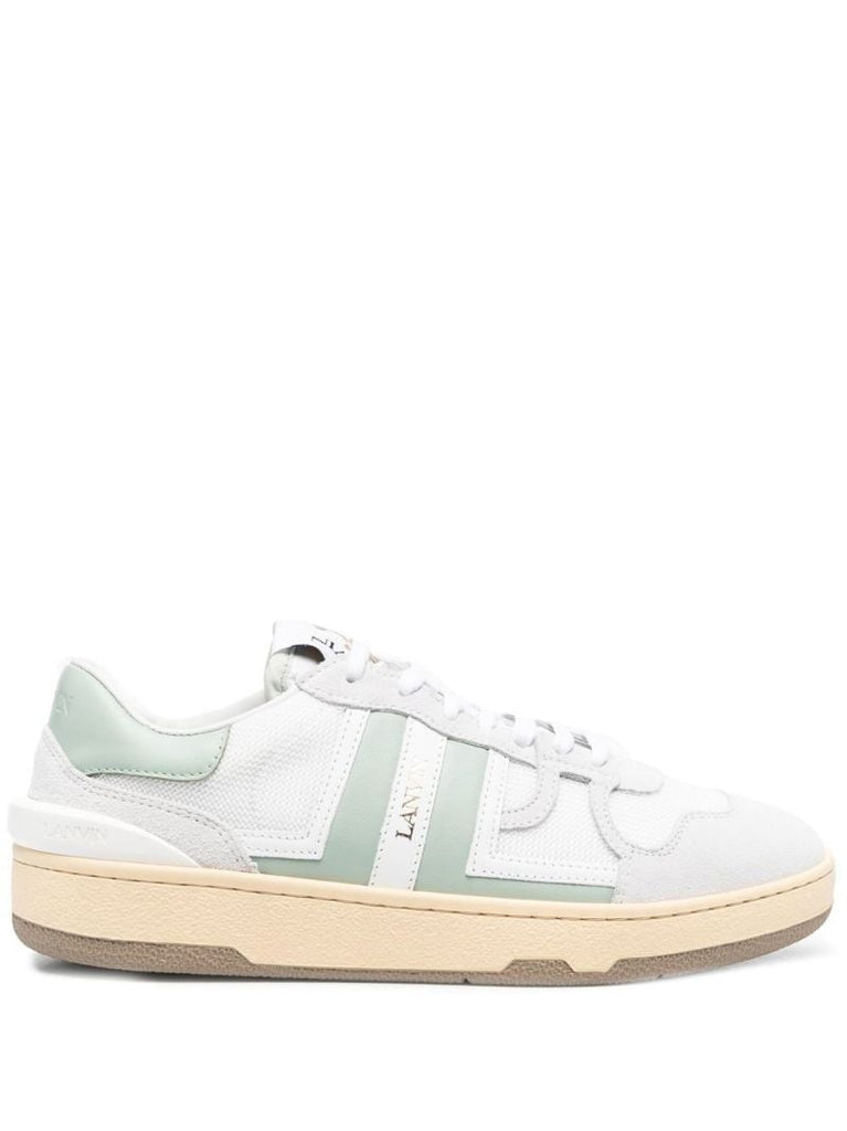 White Clay Low Top Leather Sneakers
