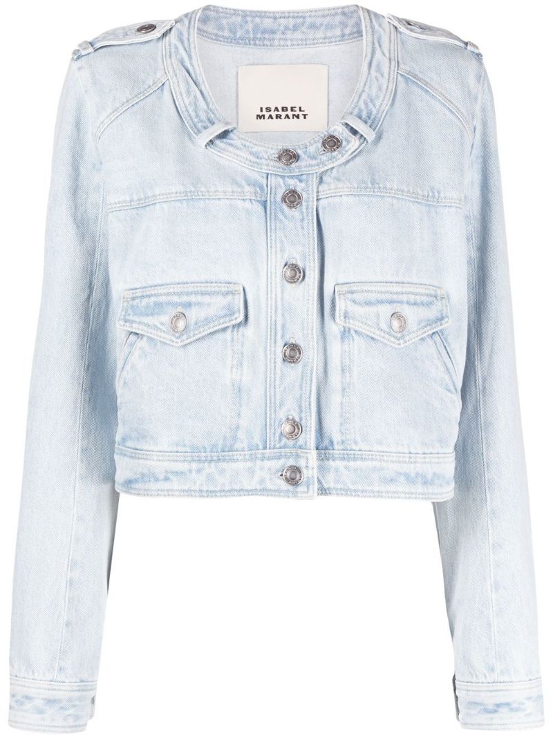 Blue Valene Cropped Denim Jacket