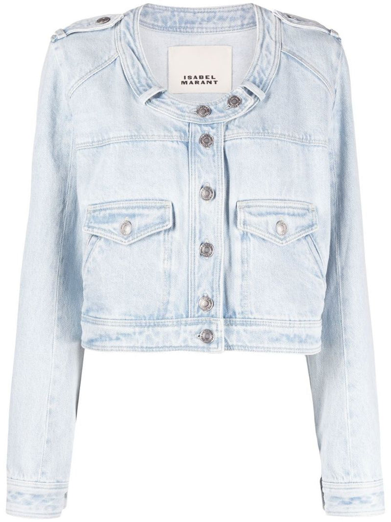 Blue Valene Cropped Denim Jacket