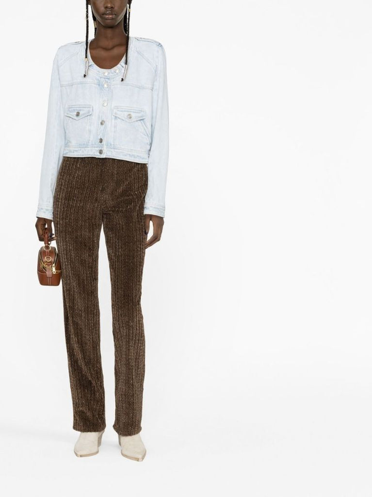 Blue Valene Cropped Denim Jacket