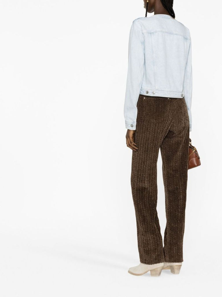 Blue Valene Cropped Denim Jacket