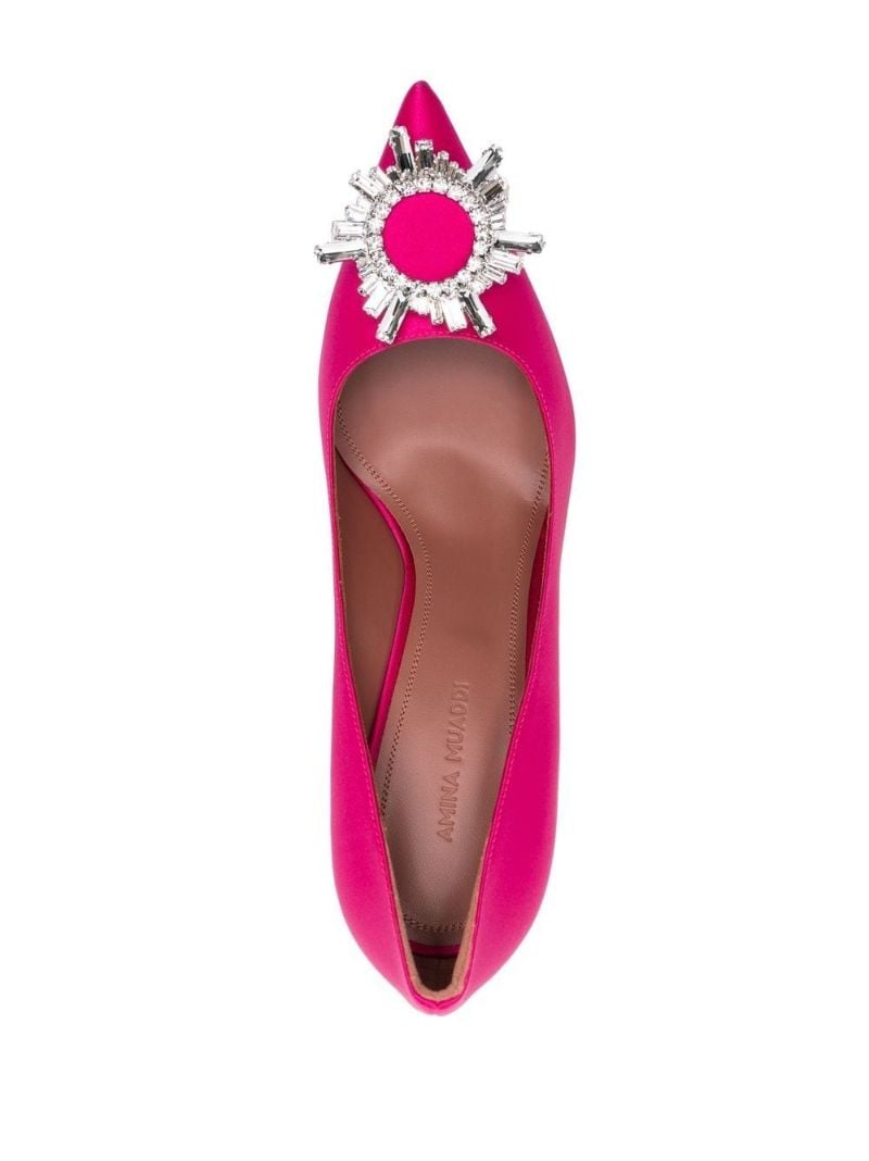 Pink Begum 95 Crystal Satin Pumps