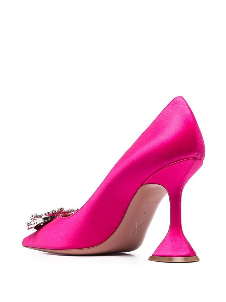 Pink Begum 95 Crystal Satin Pumps
