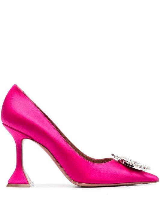 Pink Begum 95 Crystal Satin Pumps