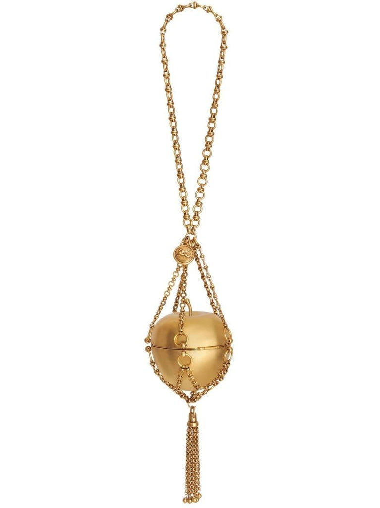 Gold-tone Chain Apple Motif Mini Bag