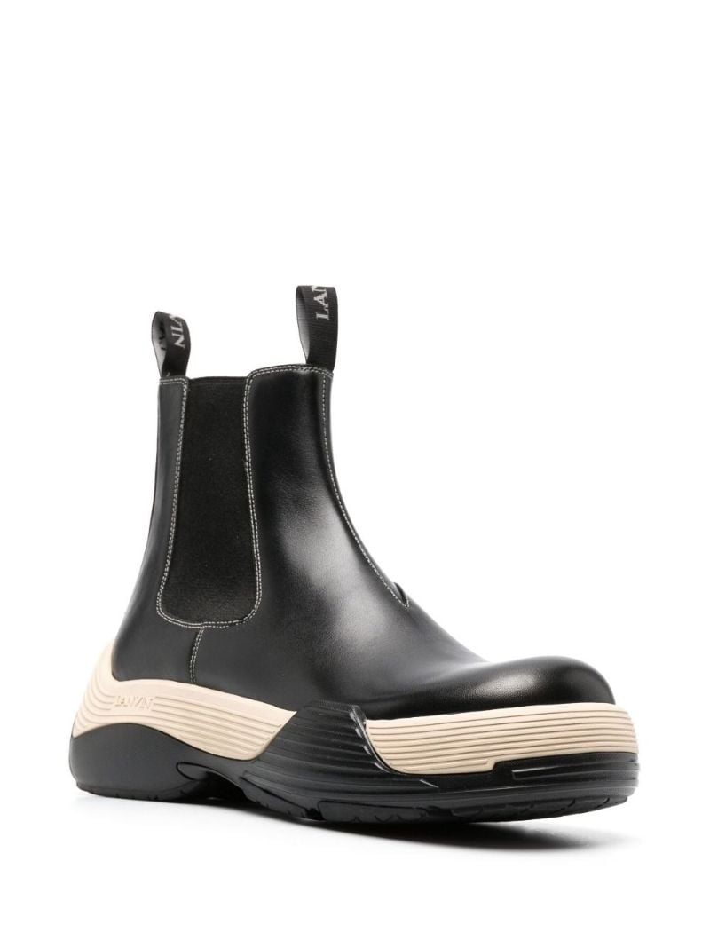 Black Flash-x Leather Chelsea Boots