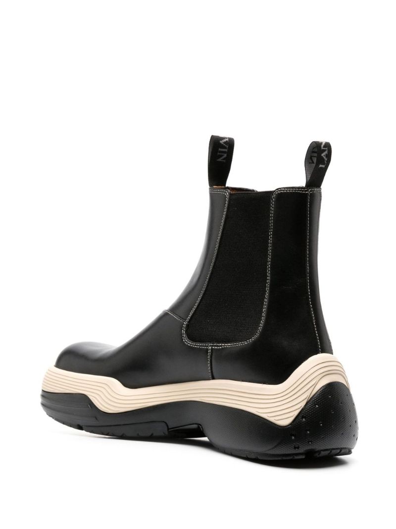 Black Flash-x Leather Chelsea Boots