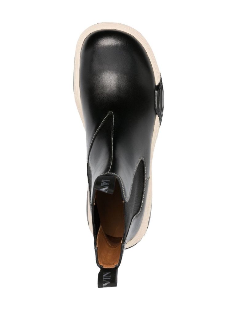 Black Flash-x Leather Chelsea Boots