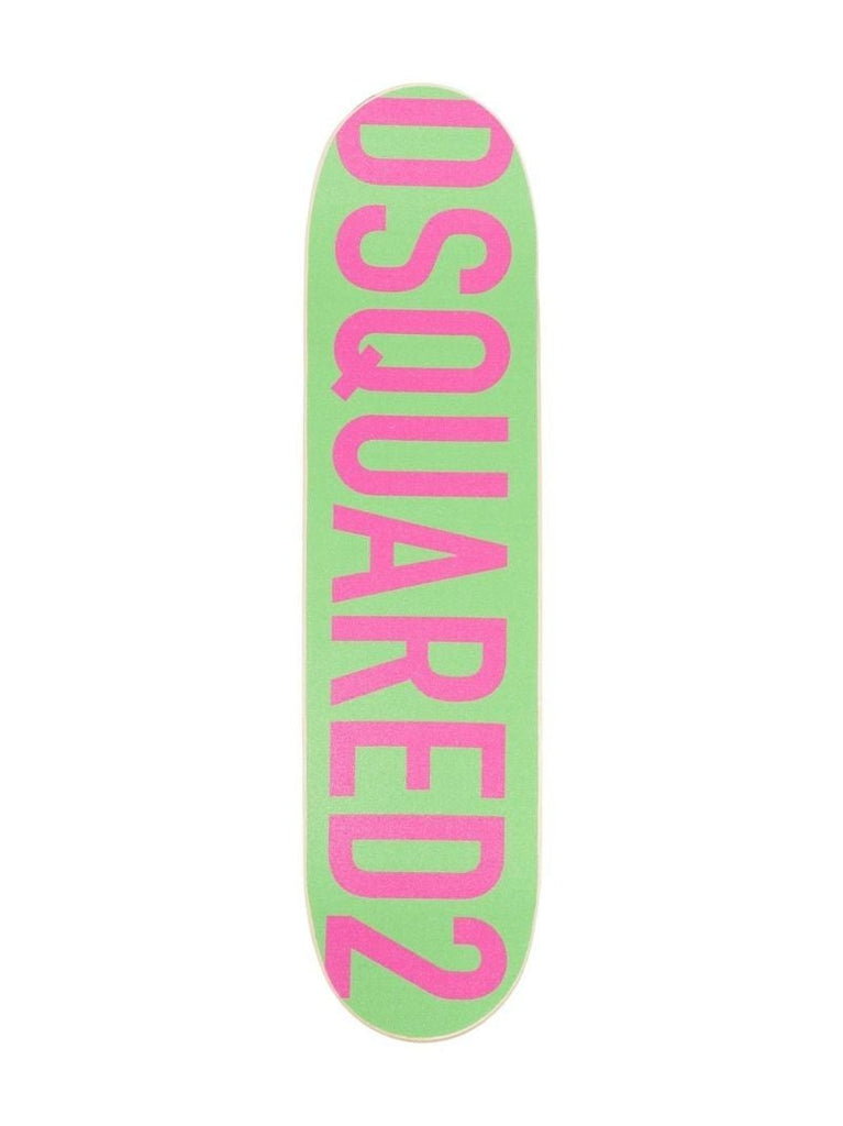 Green Logo Print Skateboard Deck