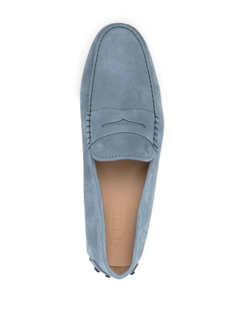 Blue Gommino Suede Loafers