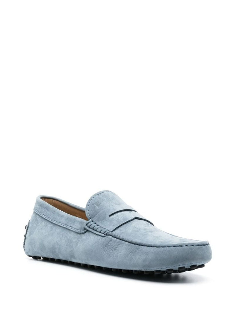 Blue Gommino Suede Loafers