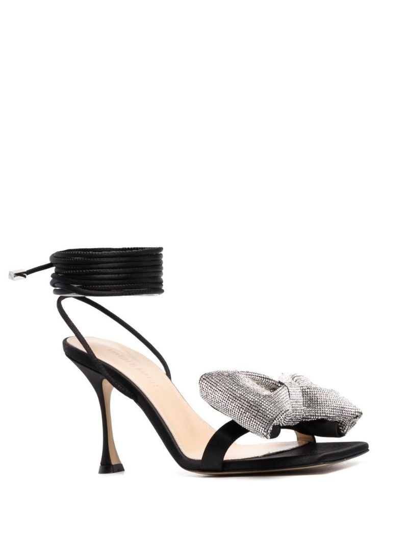 Black Nicole 100 Bow Sandals