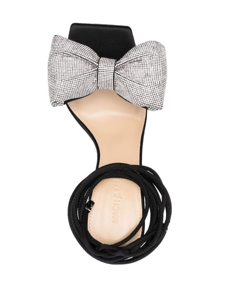 Black Nicole 100 Bow Sandals