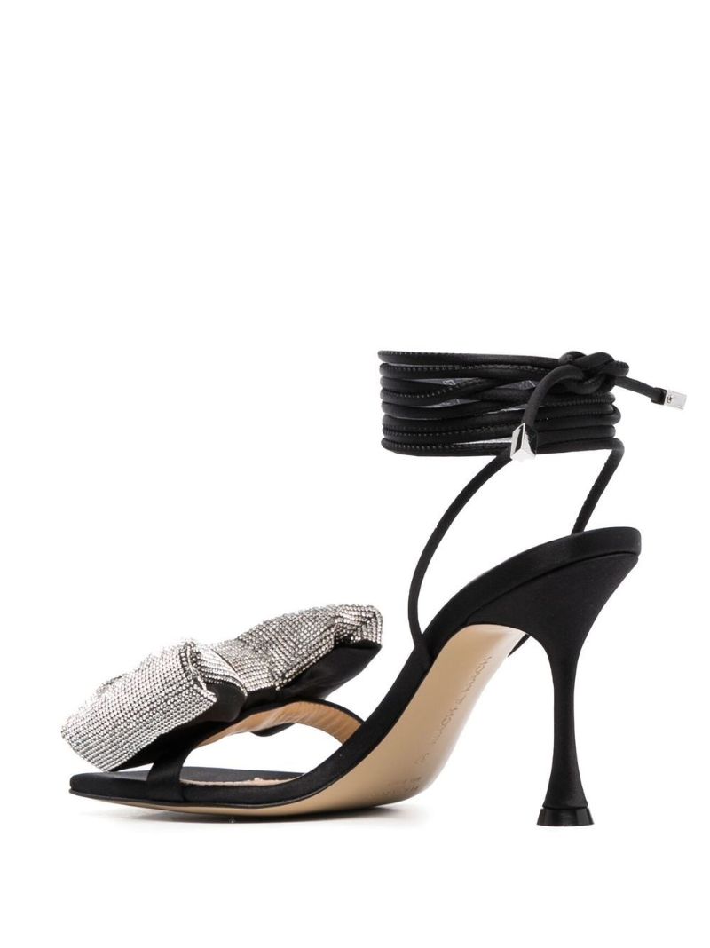 Black Nicole 100 Bow Sandals