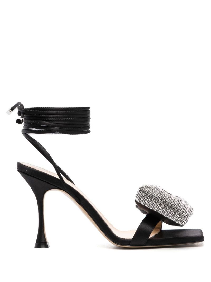 Black Nicole 100 Bow Sandals