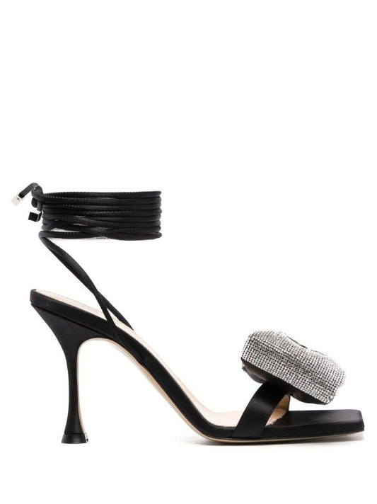 Black Nicole 100 Bow Sandals