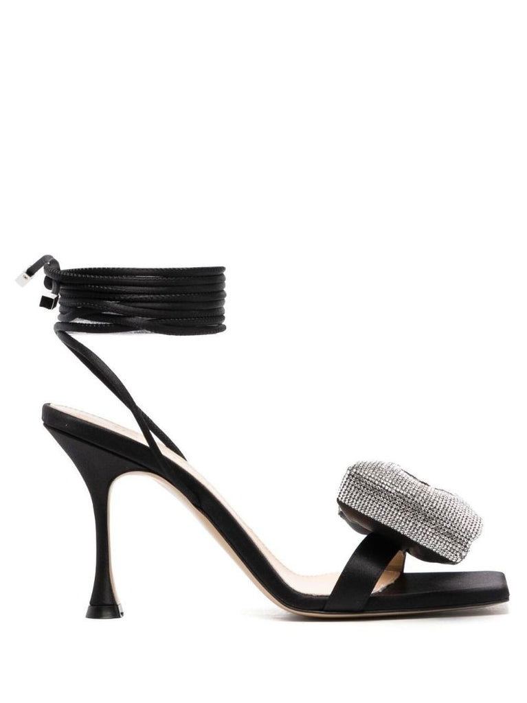 Black Nicole 100 Bow Sandals