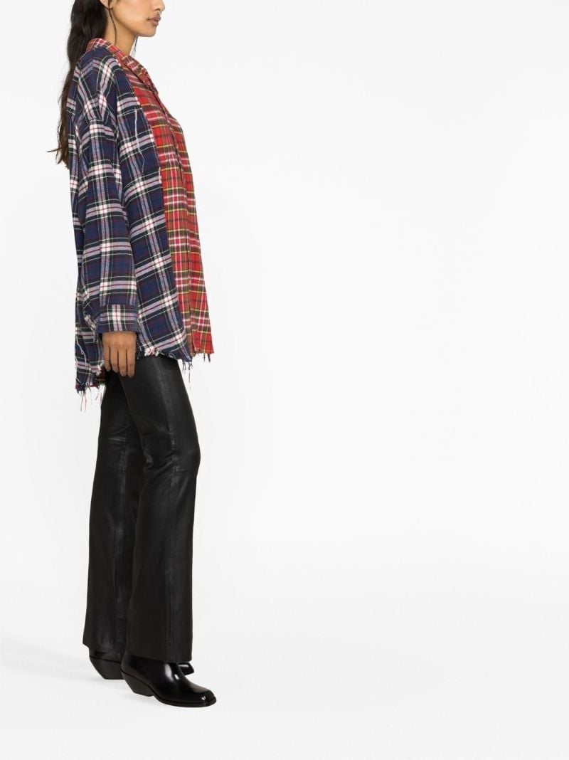 Blue Plaid Raw-cut Cotton Shirt