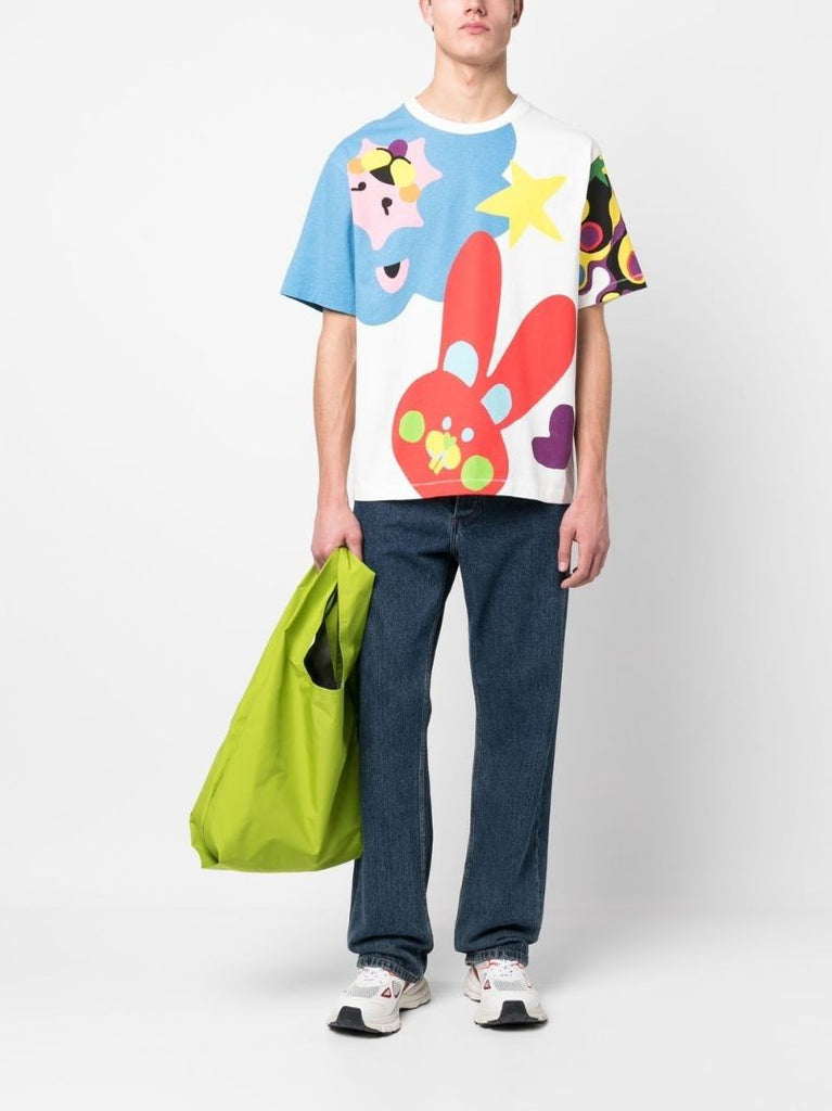 White Graphic-print Short Sleeve T-shirt