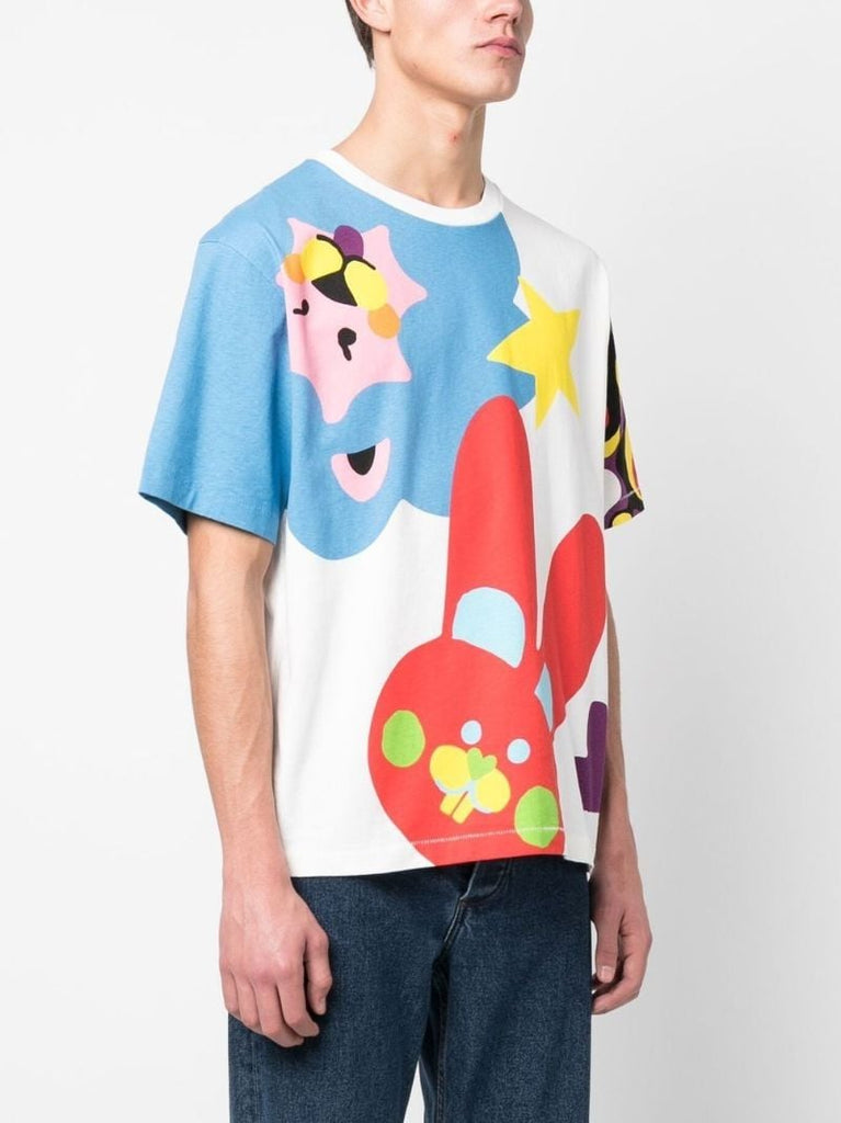 White Graphic-print Short Sleeve T-shirt