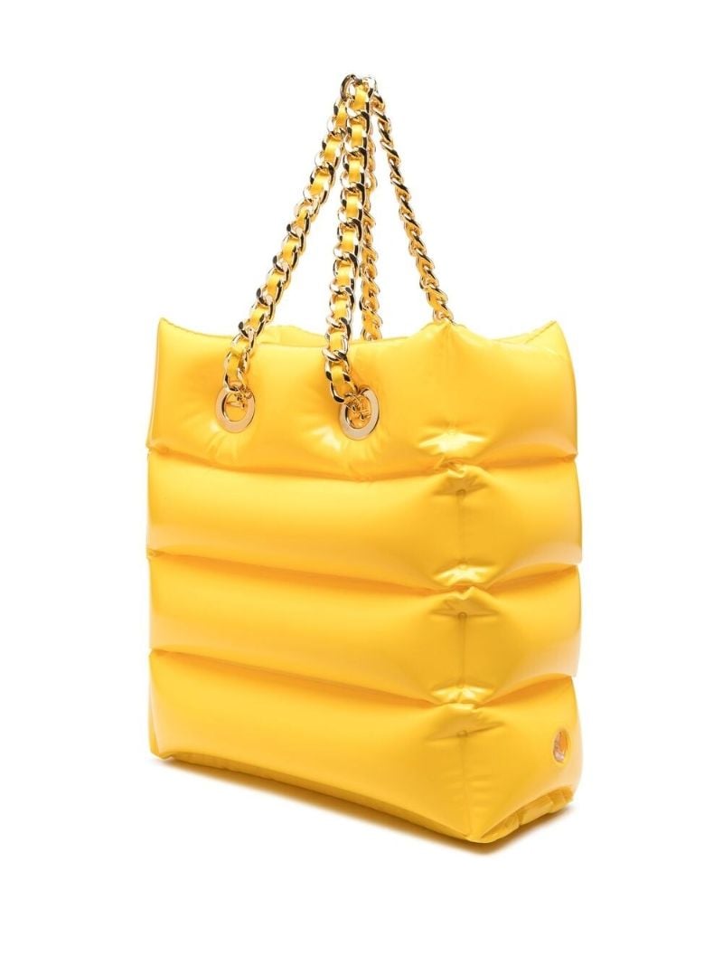 Yellow Logo-chain Padded Tote Bag