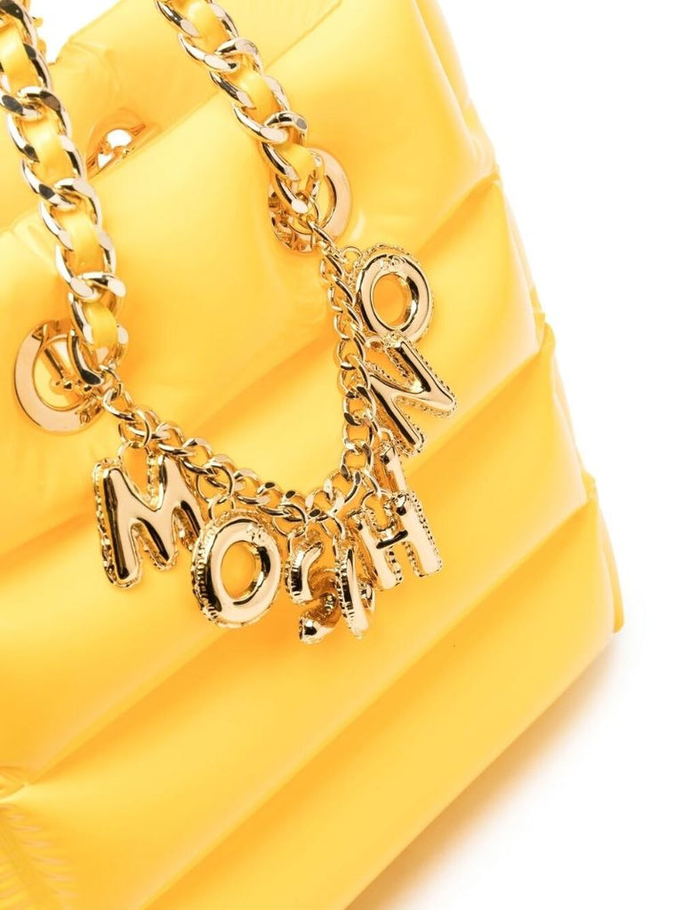 Yellow Logo-chain Padded Tote Bag