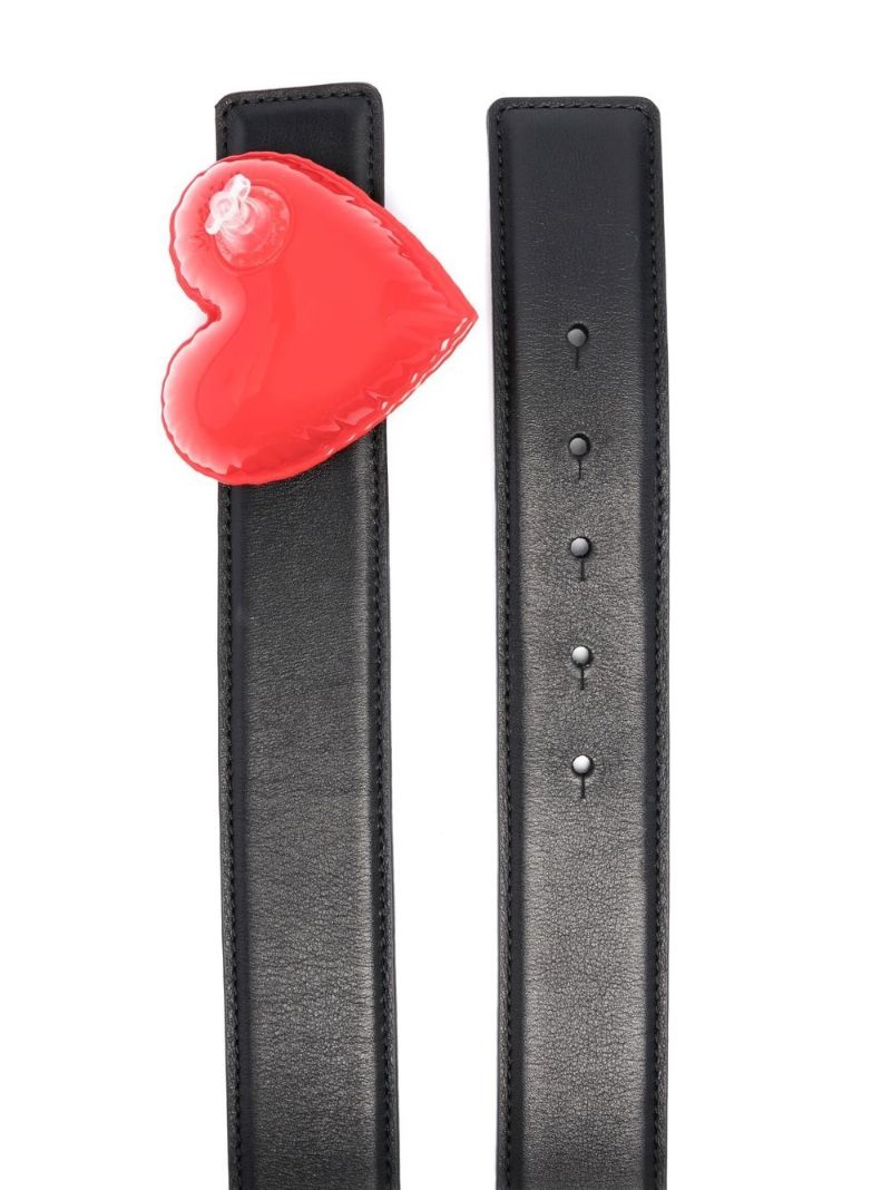 Black Inflatable Heart Leather Belt