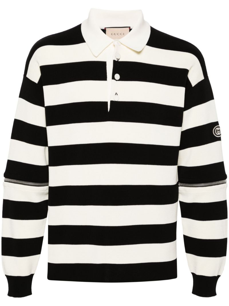 Black and White Convertible Polo Shirt