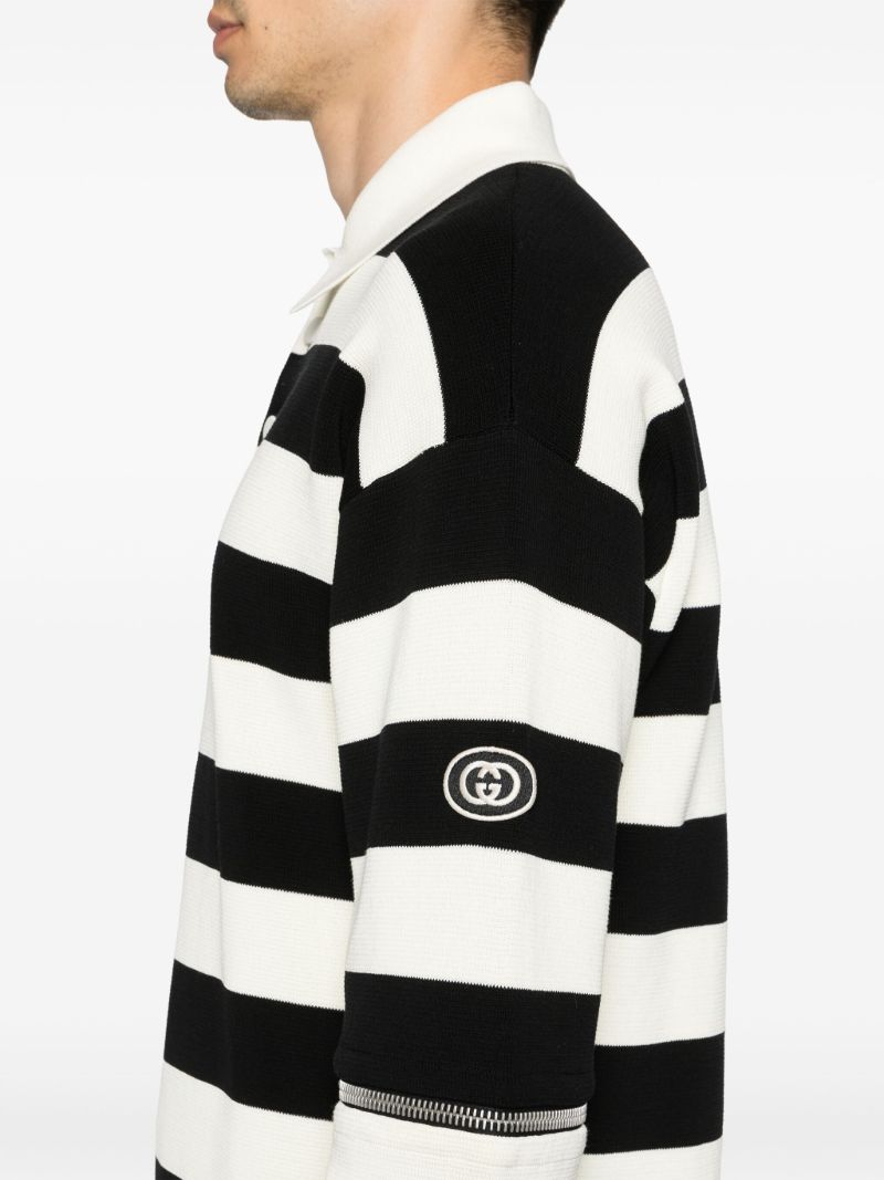 Black and White Convertible Polo Shirt