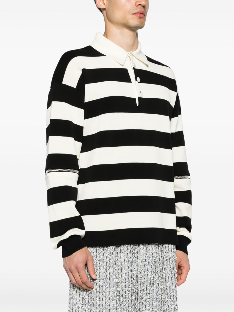 Black and White Convertible Polo Shirt