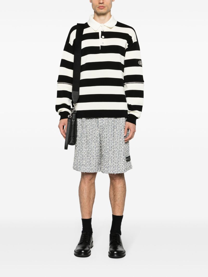 Black and White Convertible Polo Shirt