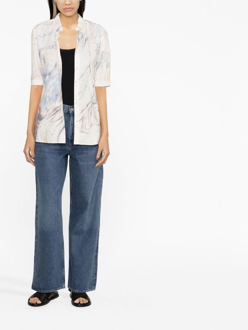 Blue  Low Slung Baggy Wide-leg Jeans
