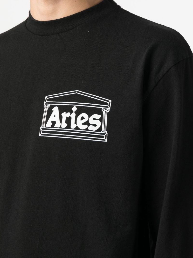 Black Temple Print Long Sleeve T-shirt