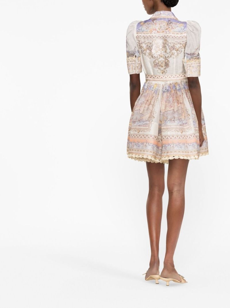 Neutral High Tide Mini Shirt Dress
