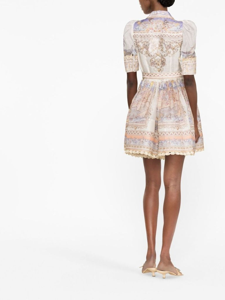 Neutral High Tide Mini Shirt Dress
