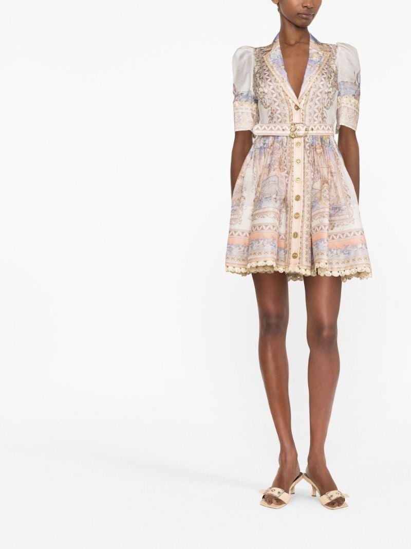 Neutral High Tide Mini Shirt Dress