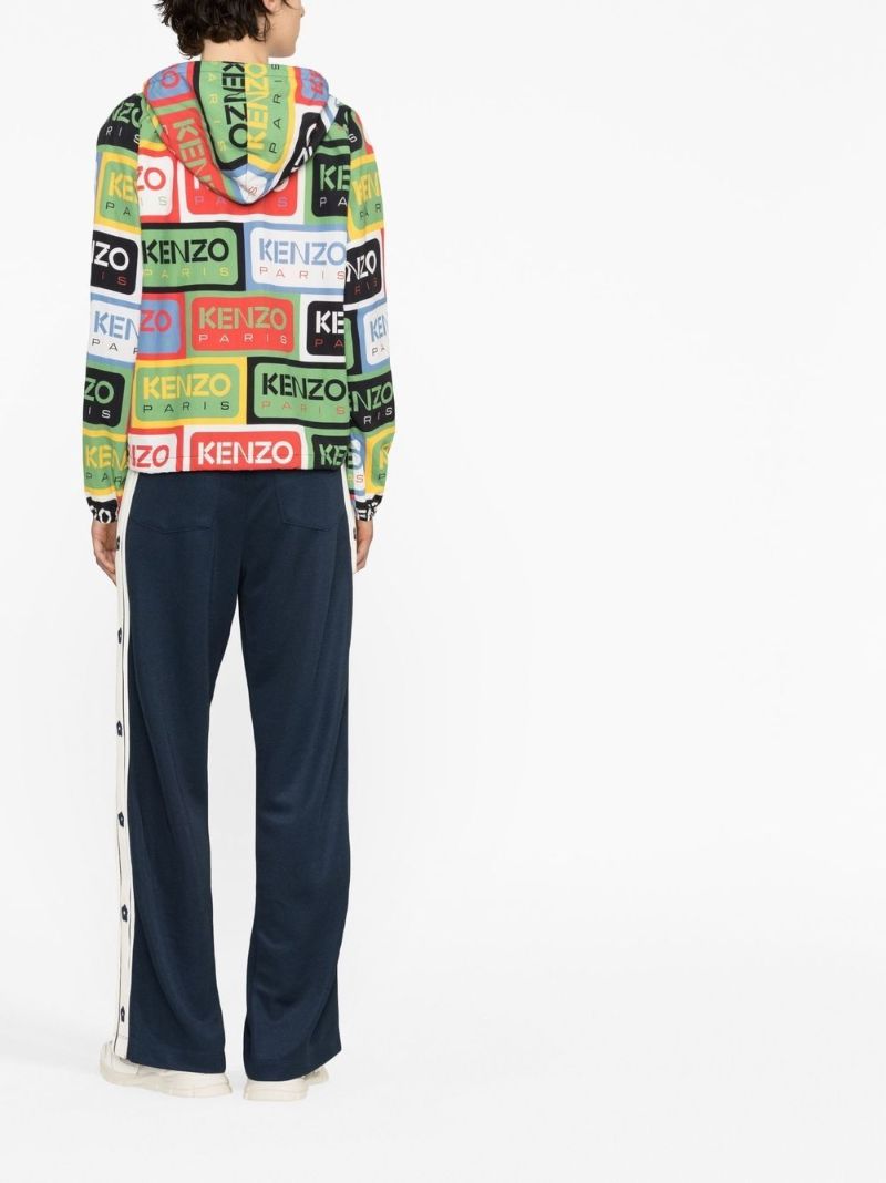 Multicolour Logo Print Hooded Jacket