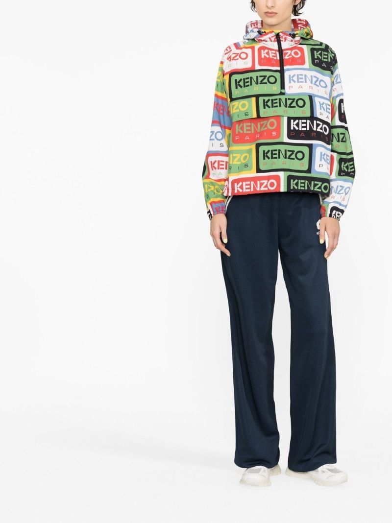 Multicolour Logo Print Hooded Jacket