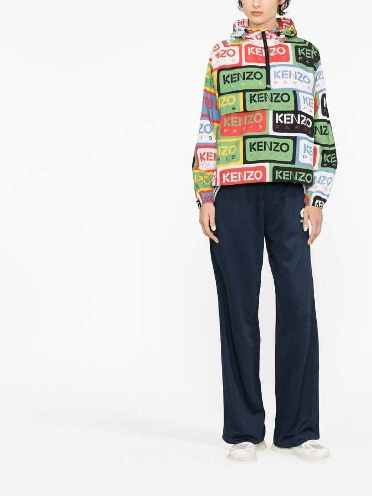 Multicolour Logo Print Hooded Jacket