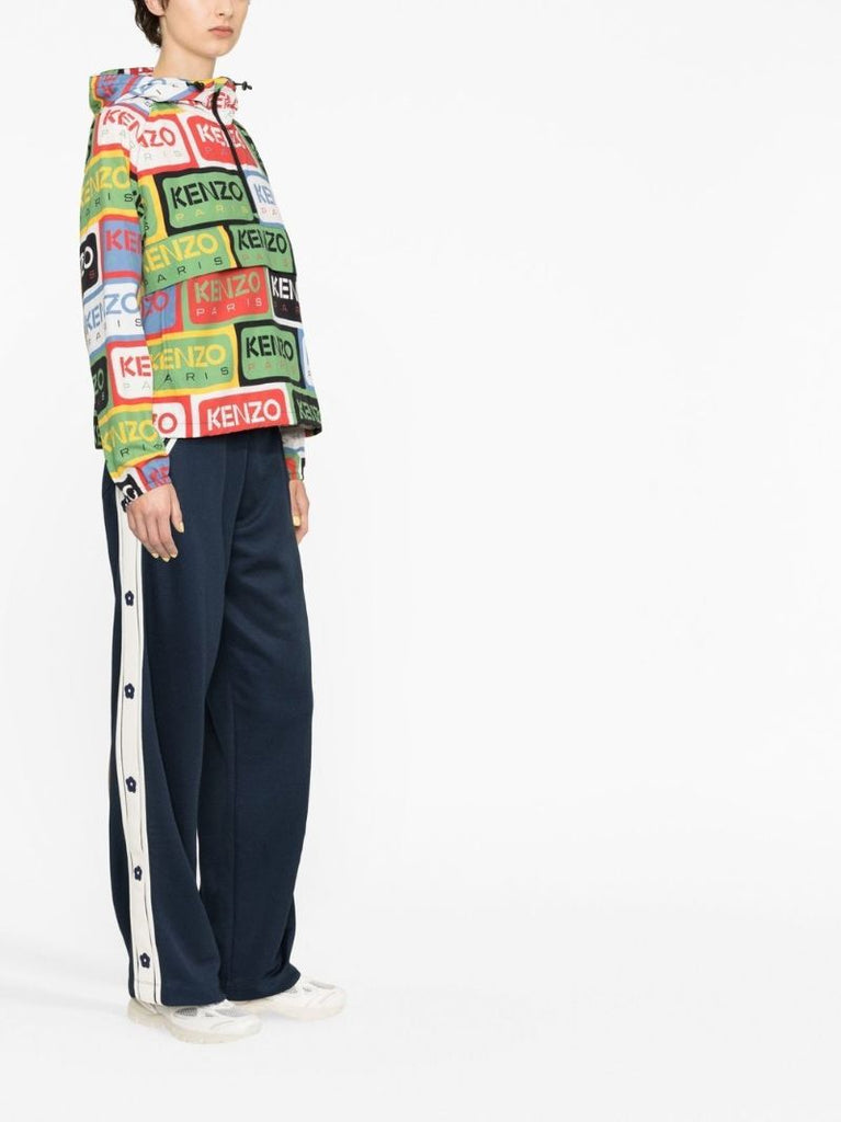Multicolour Logo Print Hooded Jacket
