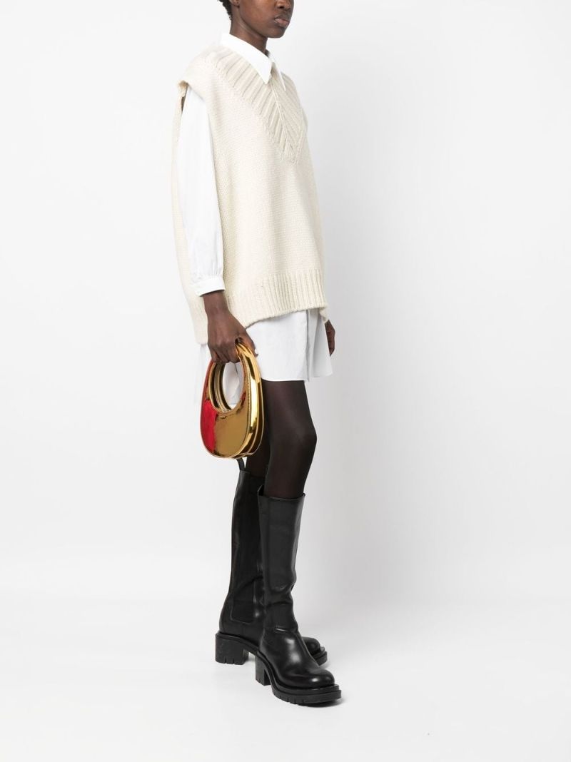 Gold-tone Swipe Top Handle Mini Bag