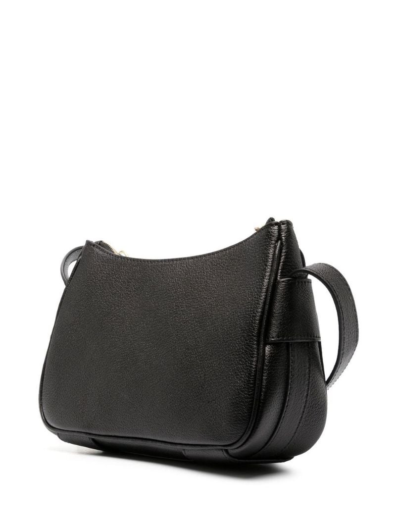 Black Embossed Logo Shoulder Bag