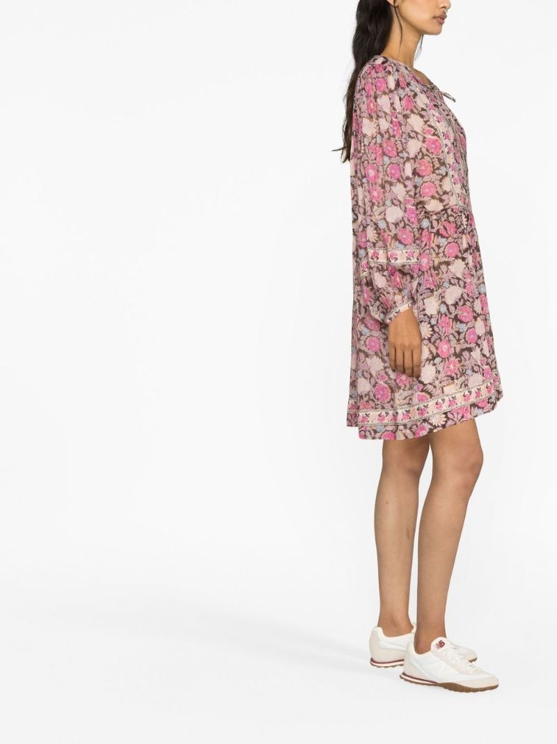 Pink Gilinsia Floral Print Mini Dress